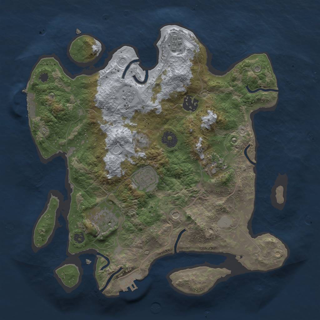 Rust Map: Procedural Map, Size: 3000, Seed: 432866383, 14 Monuments