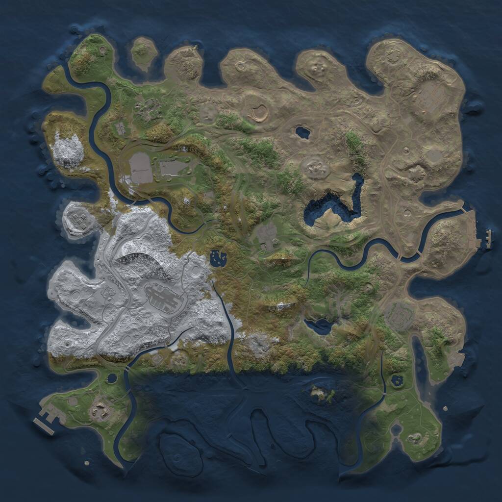 Rust Map: Procedural Map, Size: 4250, Seed: 1049016372, 16 Monuments