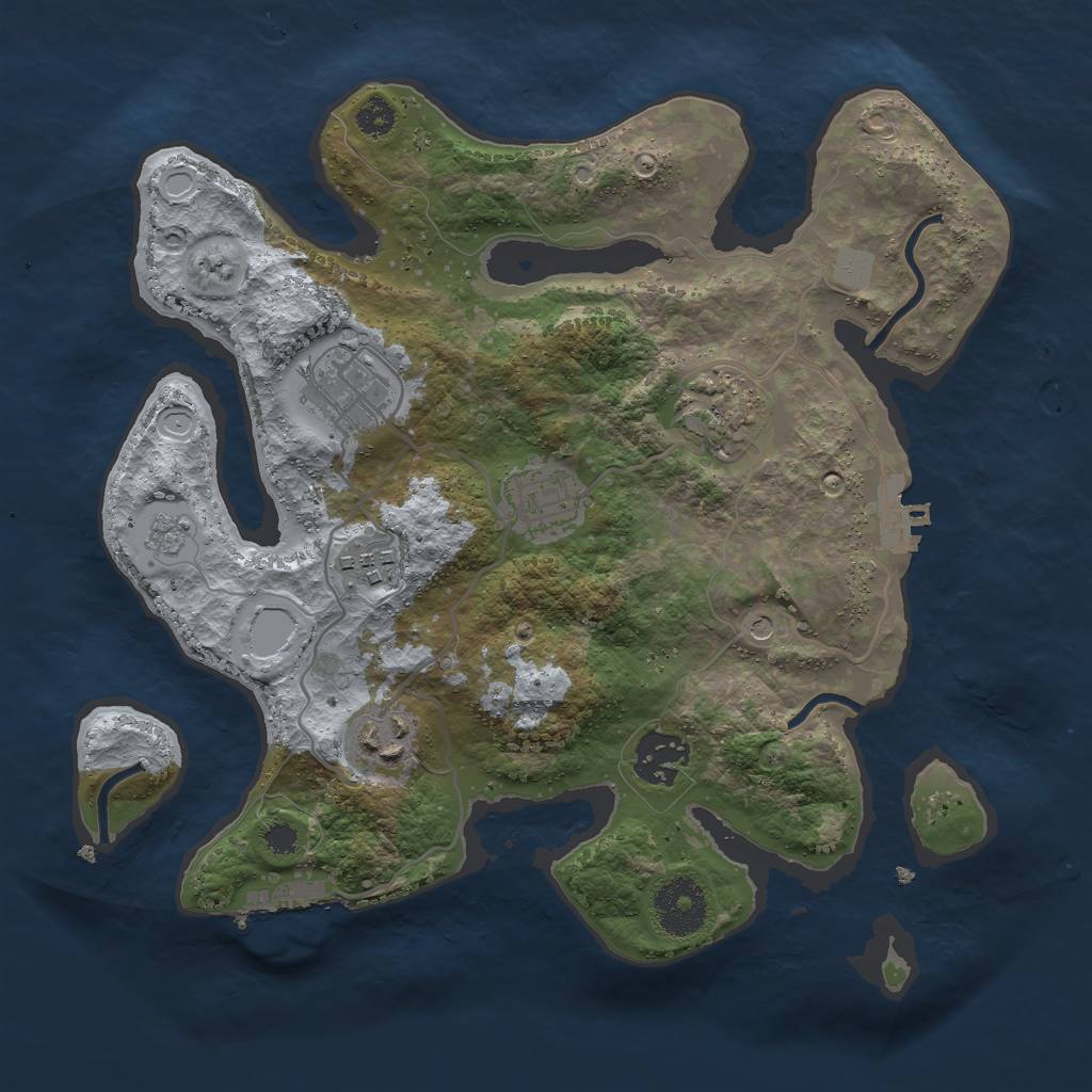 Rust Map: Procedural Map, Size: 3000, Seed: 73495214, 15 Monuments