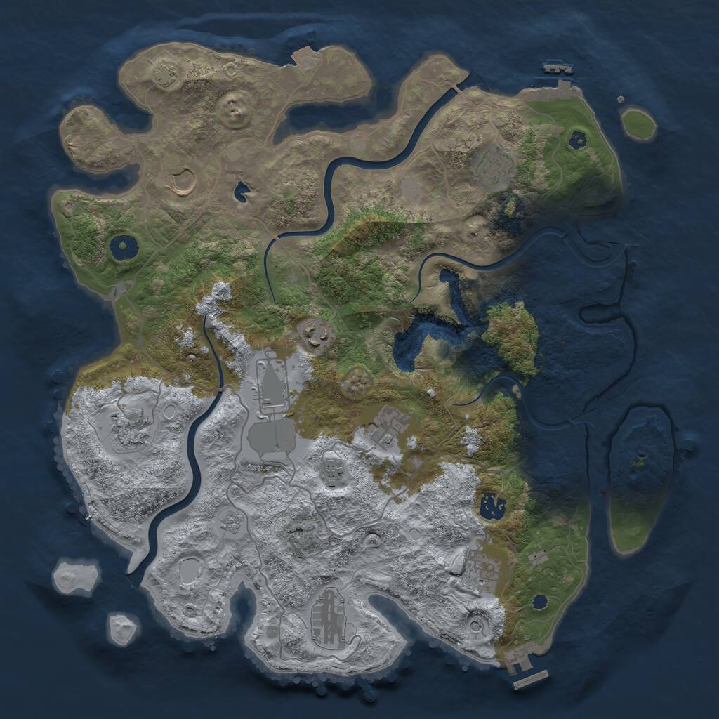 Rust Map: Procedural Map, Size: 4000, Seed: 1884146287, 16 Monuments