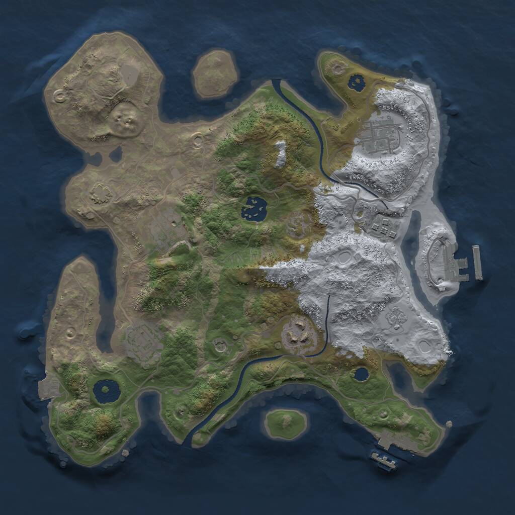 Rust Map: Procedural Map, Size: 3000, Seed: 405159043, 12 Monuments