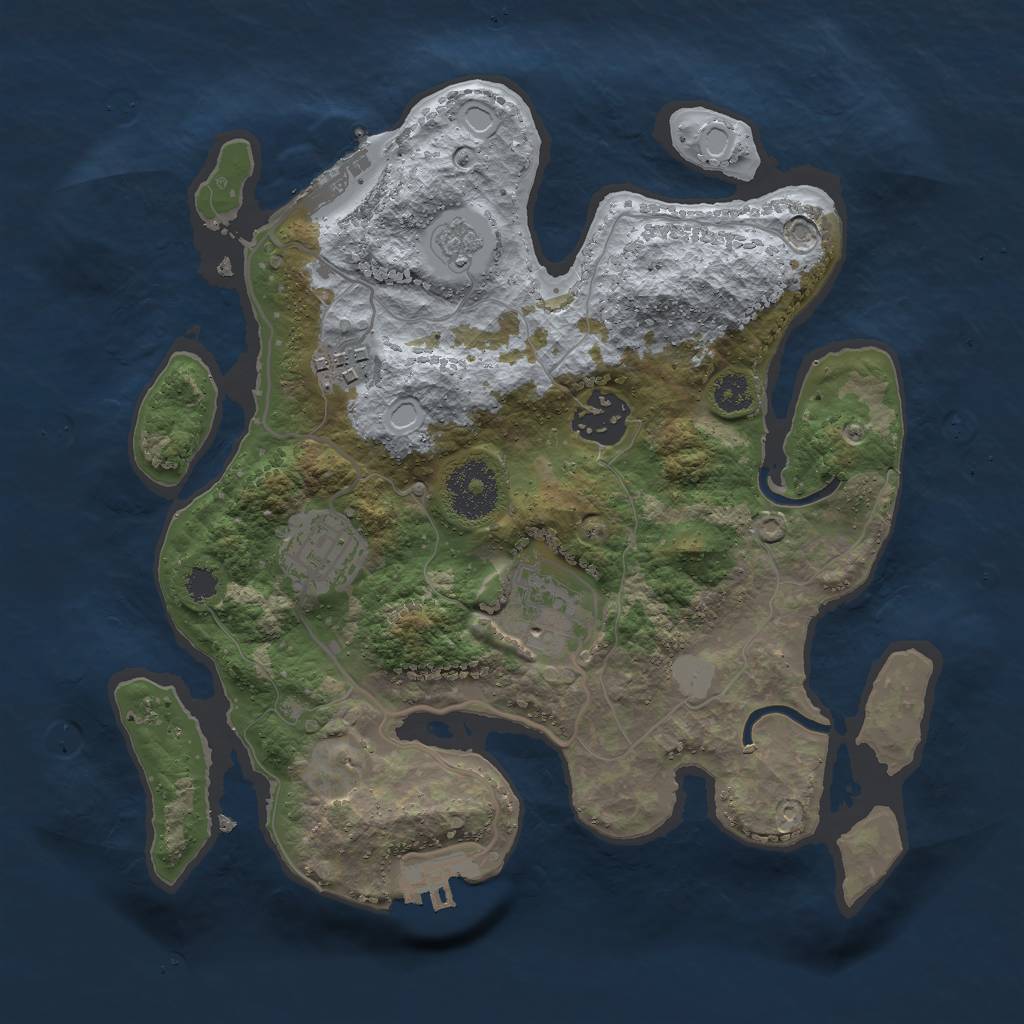 Rust Map: Procedural Map, Size: 2800, Seed: 1497838363, 12 Monuments