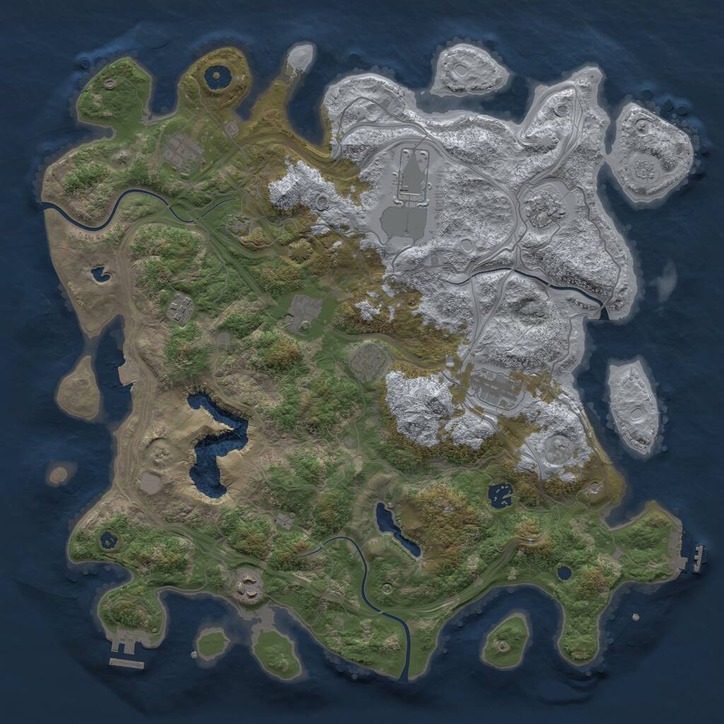 Rust Map: Procedural Map, Size: 4250, Seed: 664581, 15 Monuments