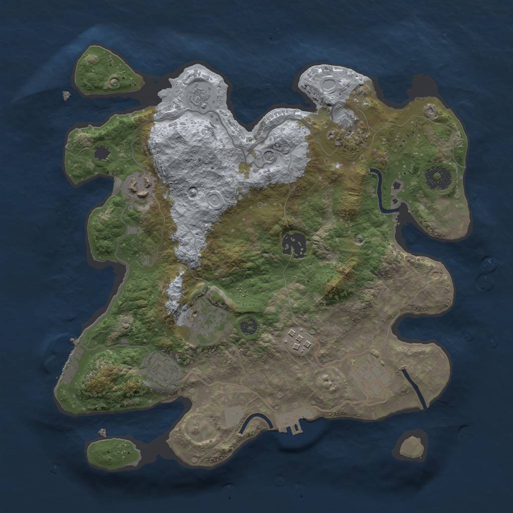 Rust Map: Procedural Map, Size: 3000, Seed: 400056310, 16 Monuments