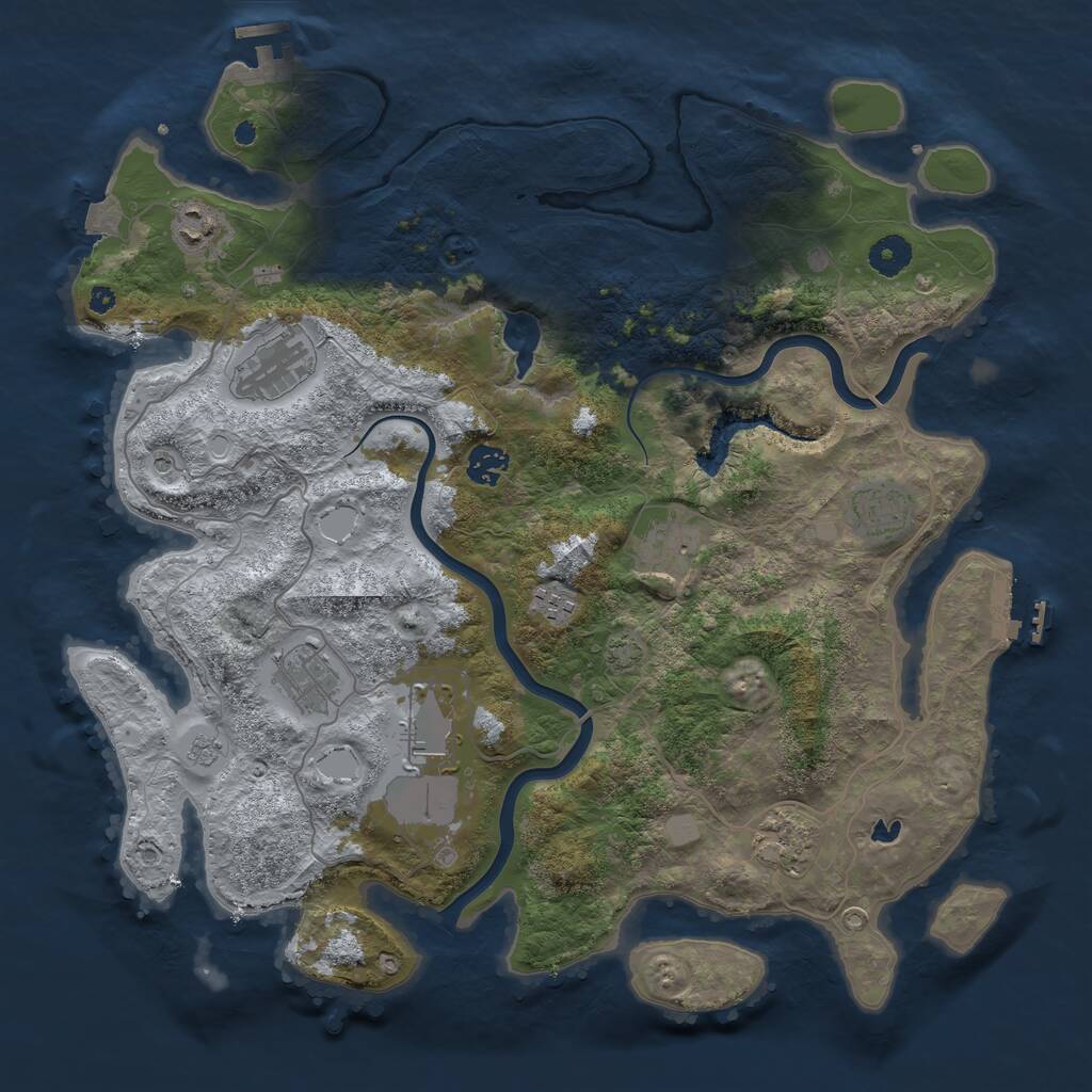 Rust Map: Procedural Map, Size: 4000, Seed: 1272087190, 15 Monuments