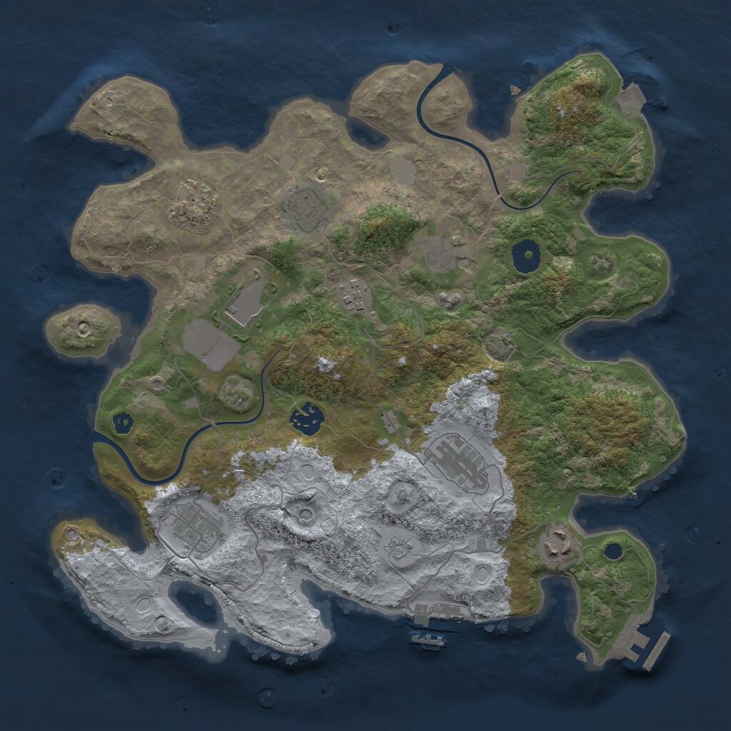 Rust Map: Procedural Map, Size: 3500, Seed: 8514209, 15 Monuments