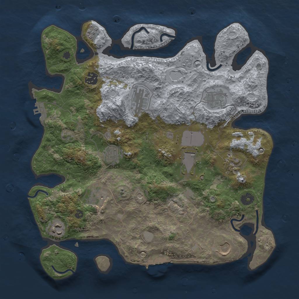 Rust Map: Procedural Map, Size: 3500, Seed: 1699043644, 19 Monuments