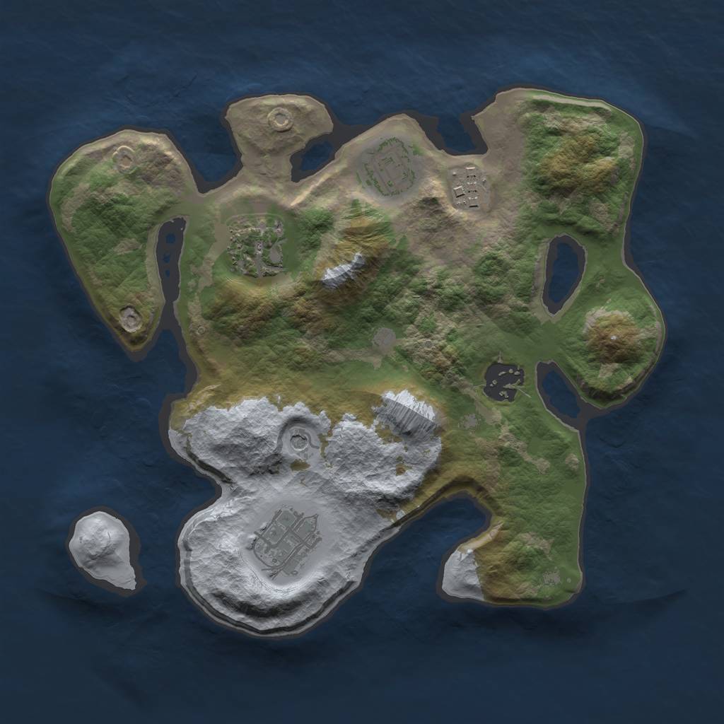 Rust Map: Barren, Size: 2700, Seed: 1321, 8 Monuments