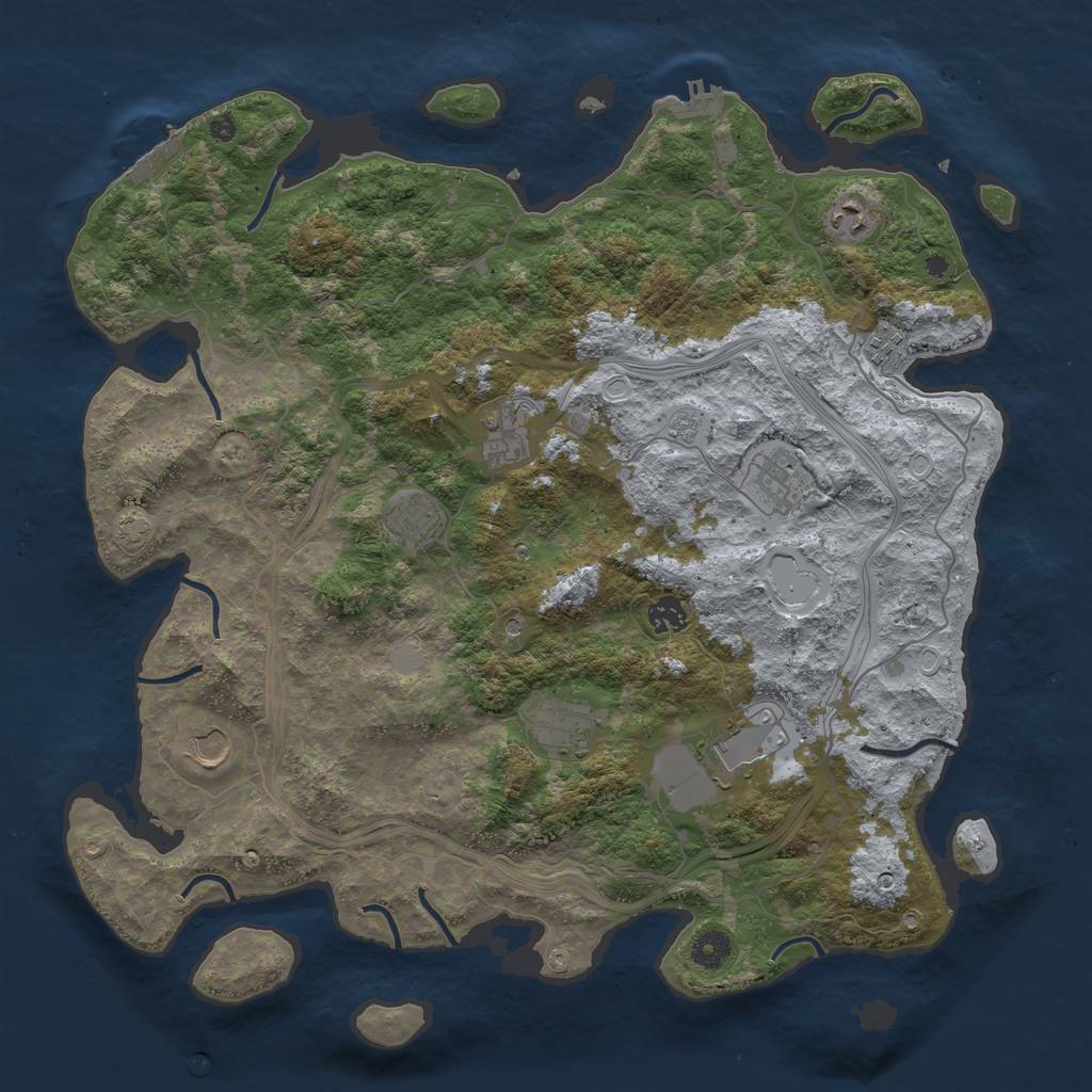 Rust Map: Procedural Map, Size: 4250, Seed: 7067226, 17 Monuments