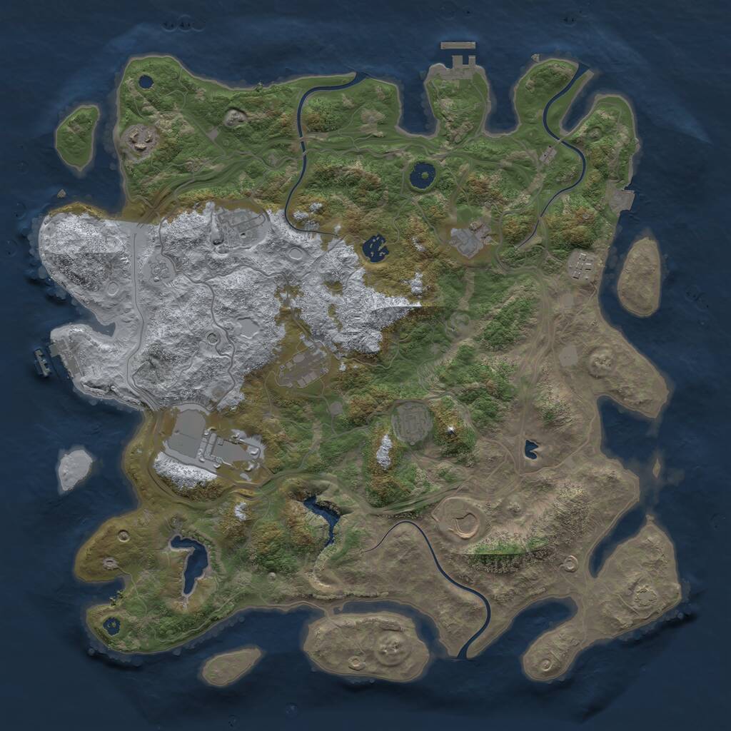 Rust Map: Procedural Map, Size: 4250, Seed: 887845884, 15 Monuments