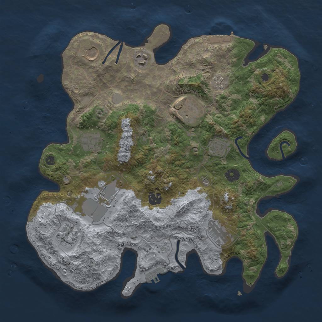 Rust Map: Procedural Map, Size: 3500, Seed: 1113855463, 19 Monuments