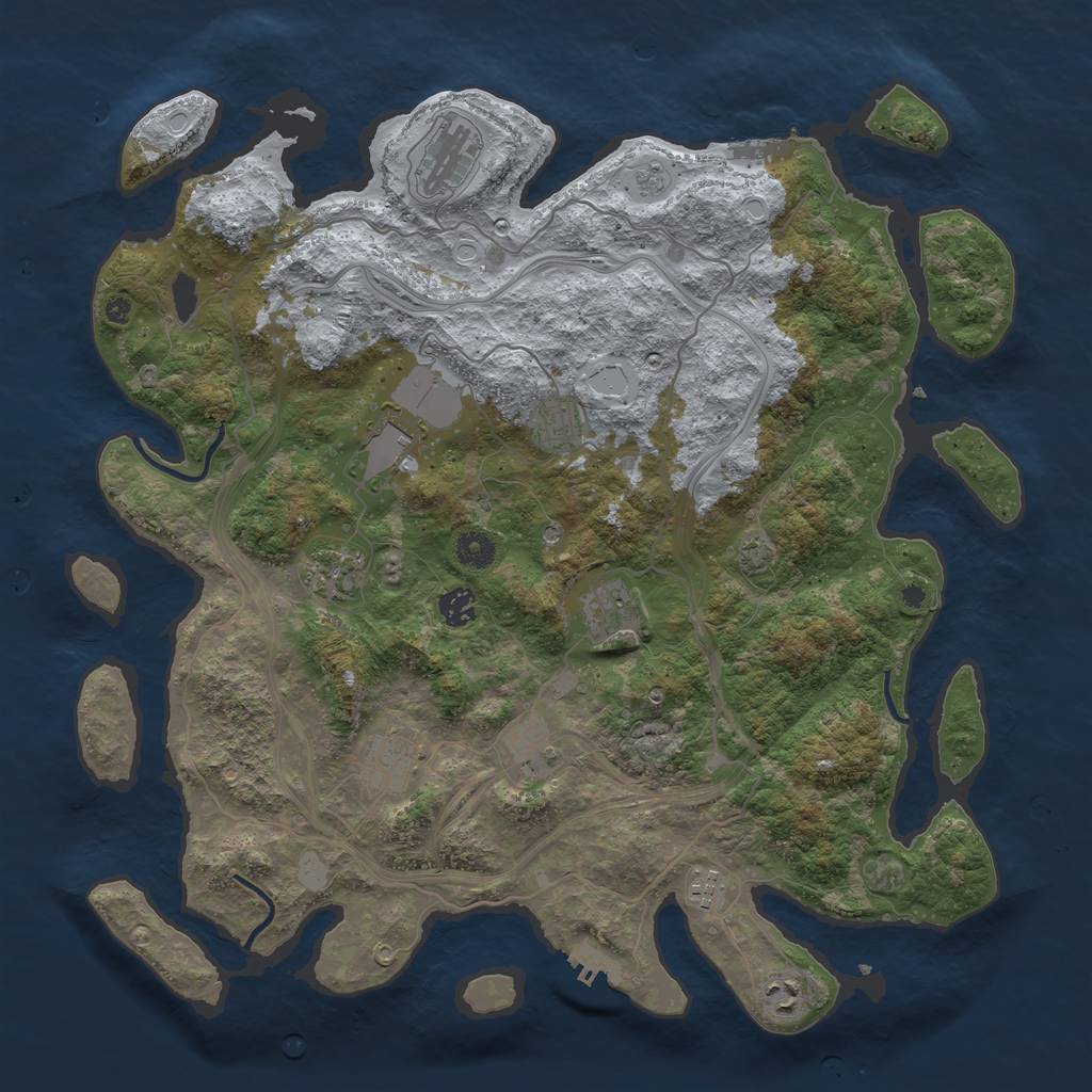 Rust Map: Procedural Map, Size: 4250, Seed: 135648, 18 Monuments
