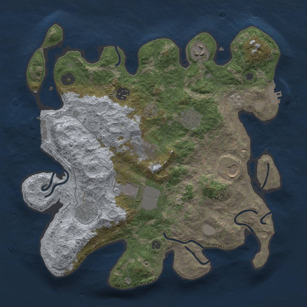 Rust Map: Procedural Map, Size: 3500, Seed: 490451964, 15 Monuments