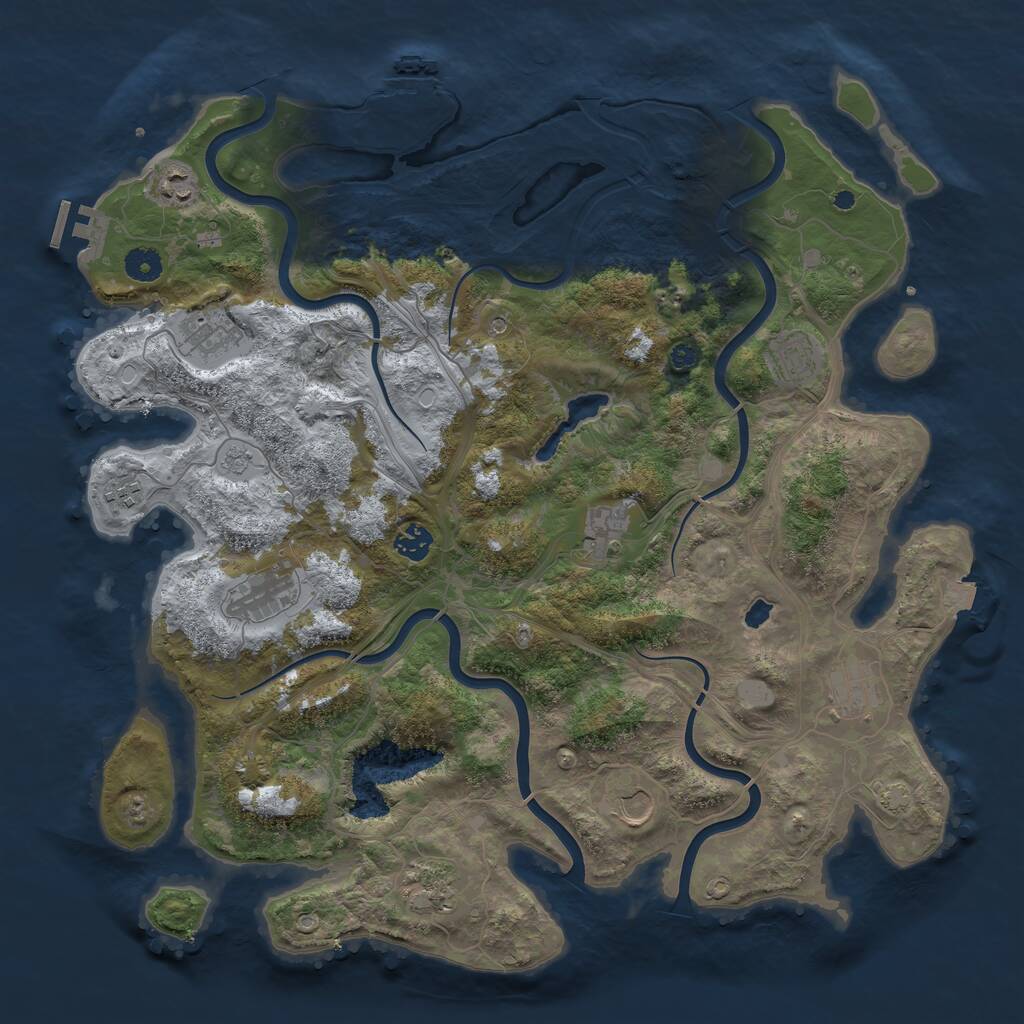 Rust Map: Procedural Map, Size: 4250, Seed: 628779139, 16 Monuments