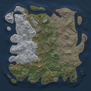 Thumbnail Rust Map: Procedural Map, Size: 4500, Seed: 190398378, 19 Monuments