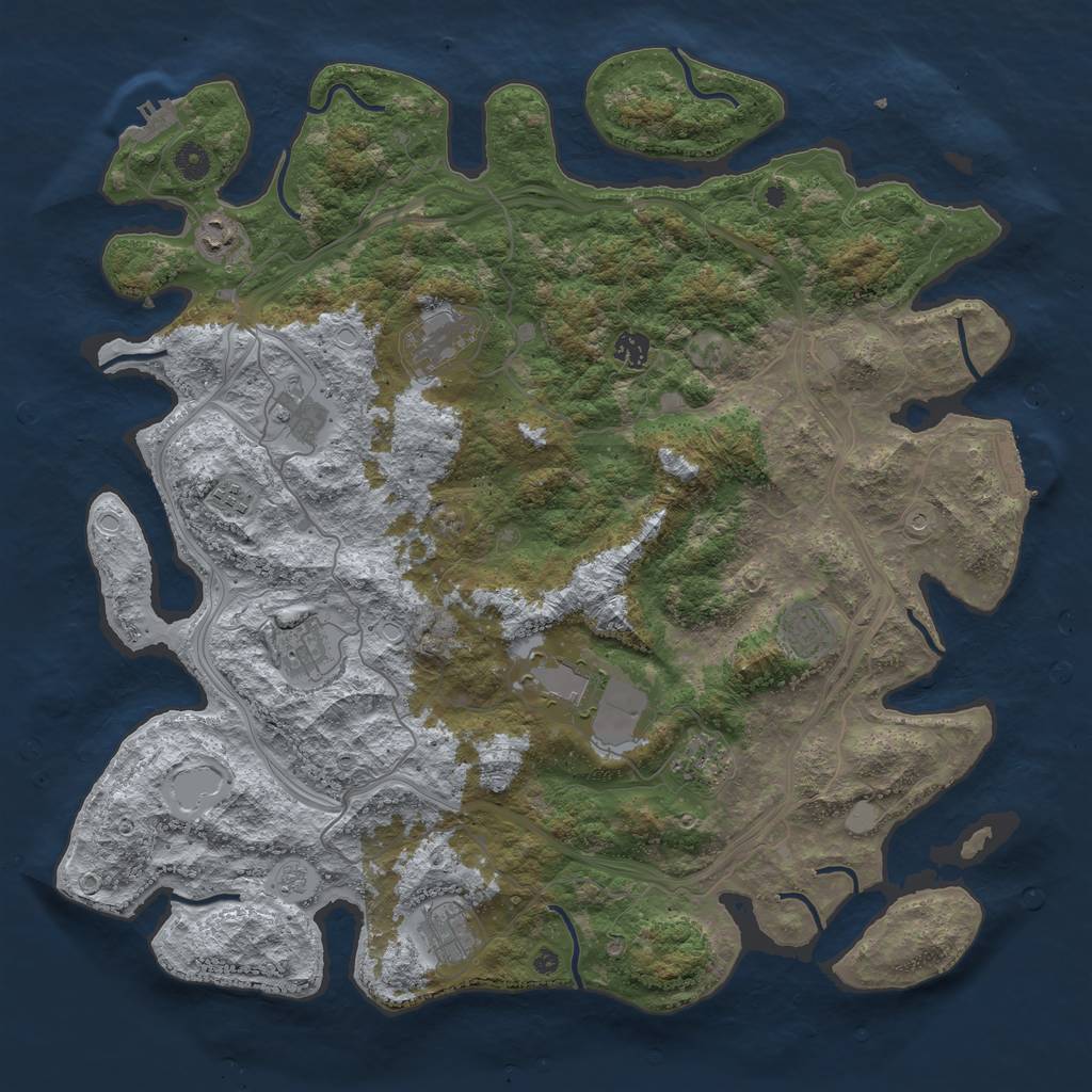 Rust Map: Procedural Map, Size: 4500, Seed: 1636872799, 19 Monuments