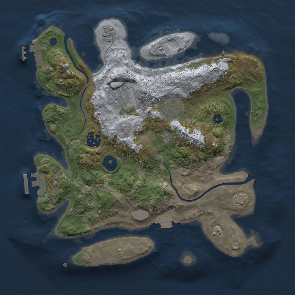Rust Map: Procedural Map, Size: 3000, Seed: 1875266054, 9 Monuments