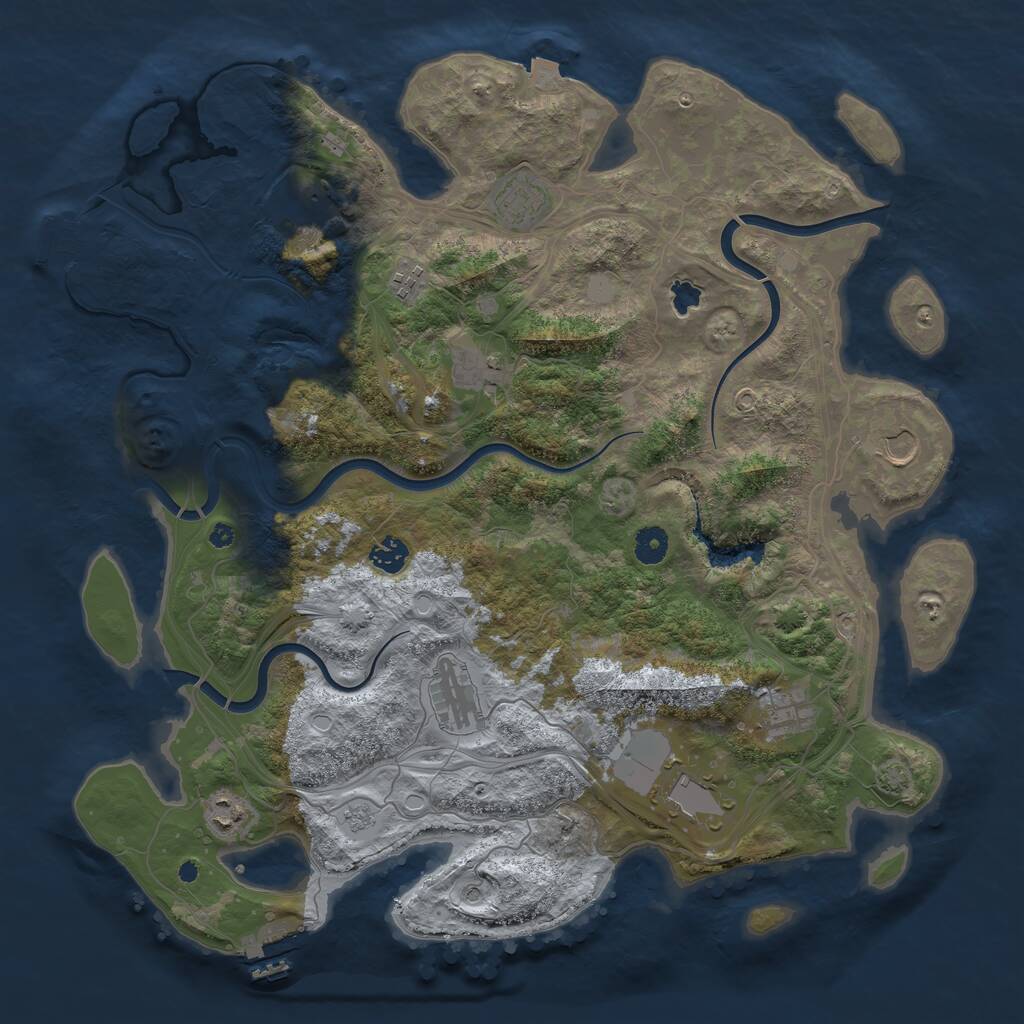 Rust Map: Procedural Map, Size: 4250, Seed: 1098248474, 16 Monuments