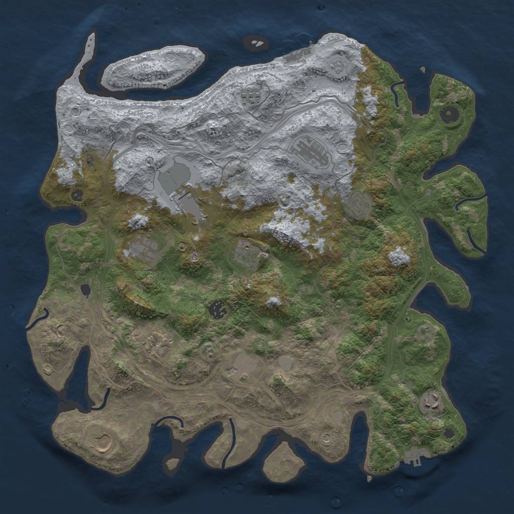 Rust Map: Procedural Map, Size: 4250, Seed: 1319045789, 20 Monuments