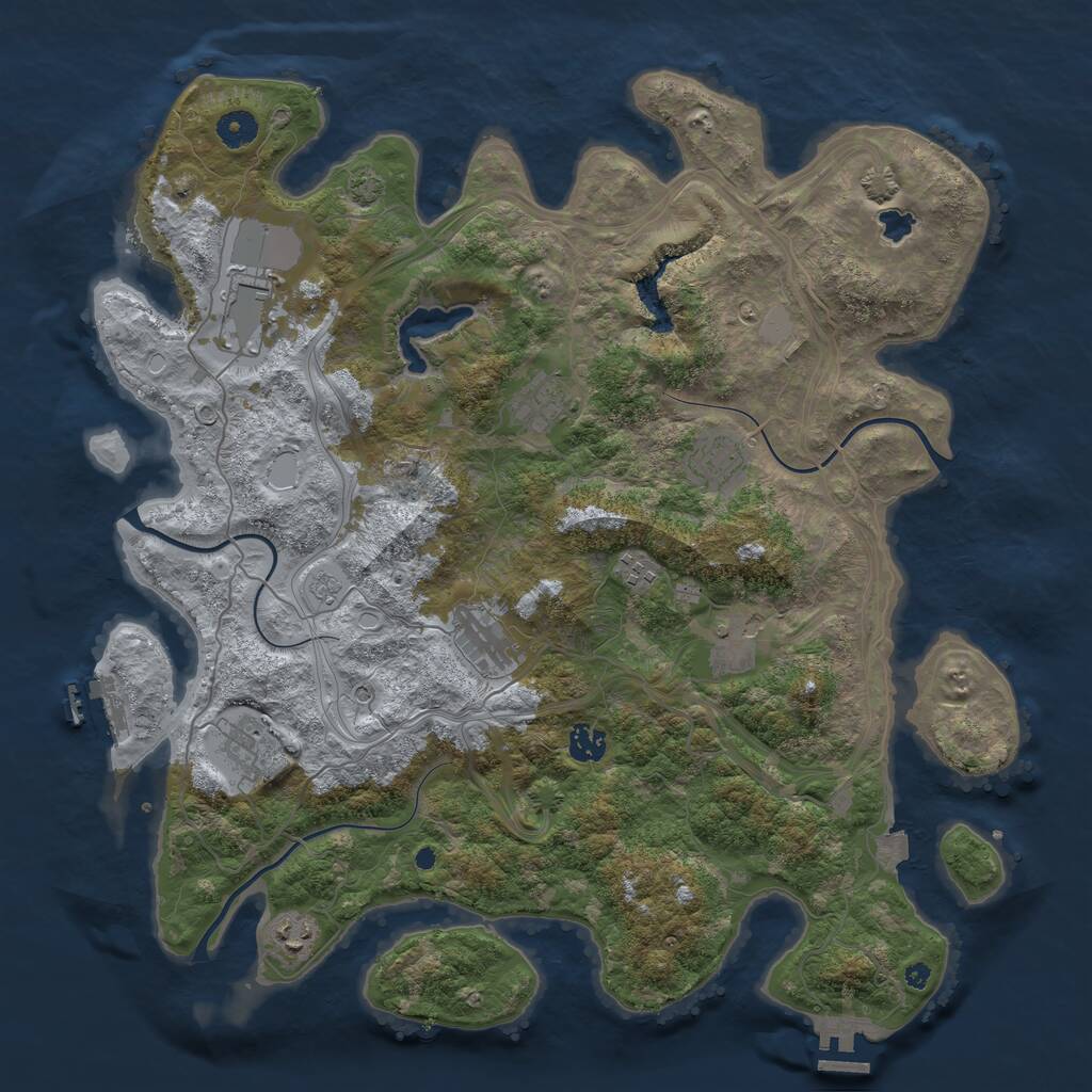 Rust Map: Procedural Map, Size: 4250, Seed: 266045784, 15 Monuments