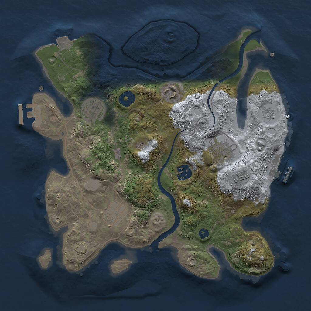 Rust Map: Procedural Map, Size: 3000, Seed: 799899106, 12 Monuments