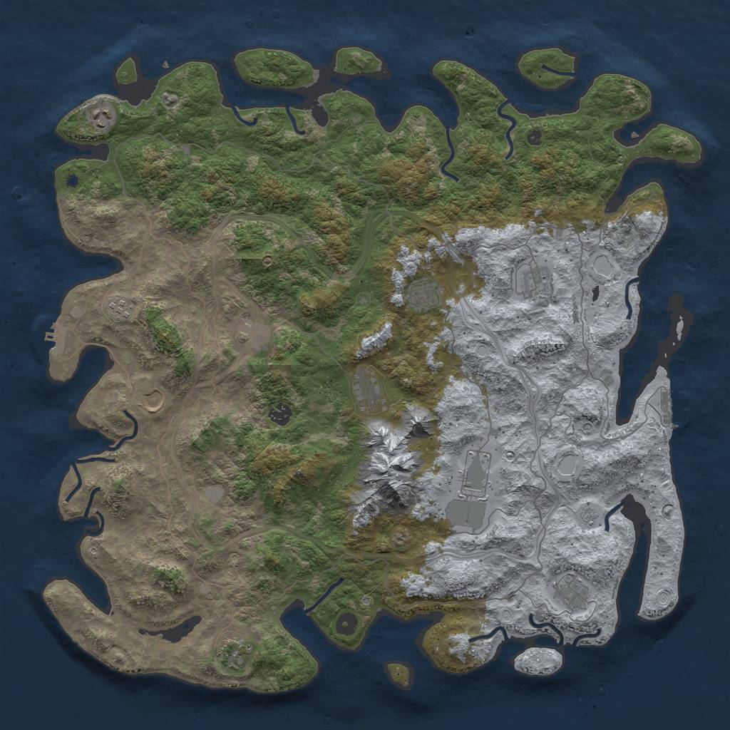 Rust Map: Procedural Map, Size: 5000, Seed: 126779122, 20 Monuments