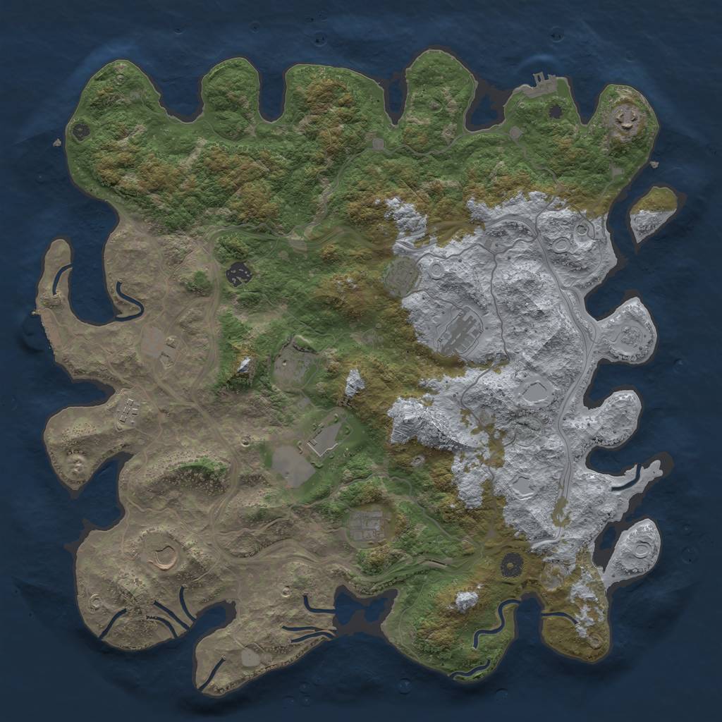 Rust Map: Procedural Map, Size: 4500, Seed: 948098100, 19 Monuments