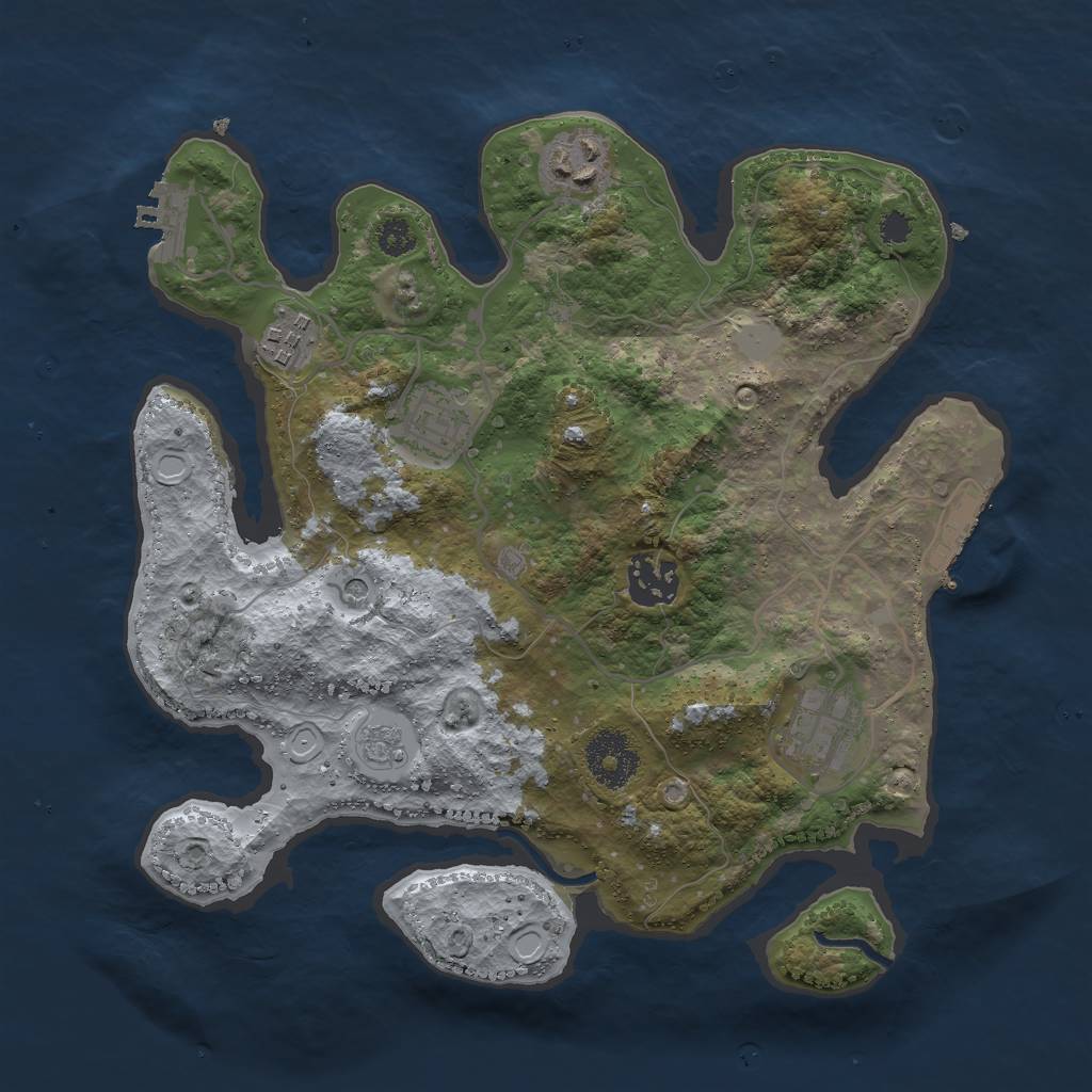 Rust Map: Procedural Map, Size: 3000, Seed: 10523, 14 Monuments