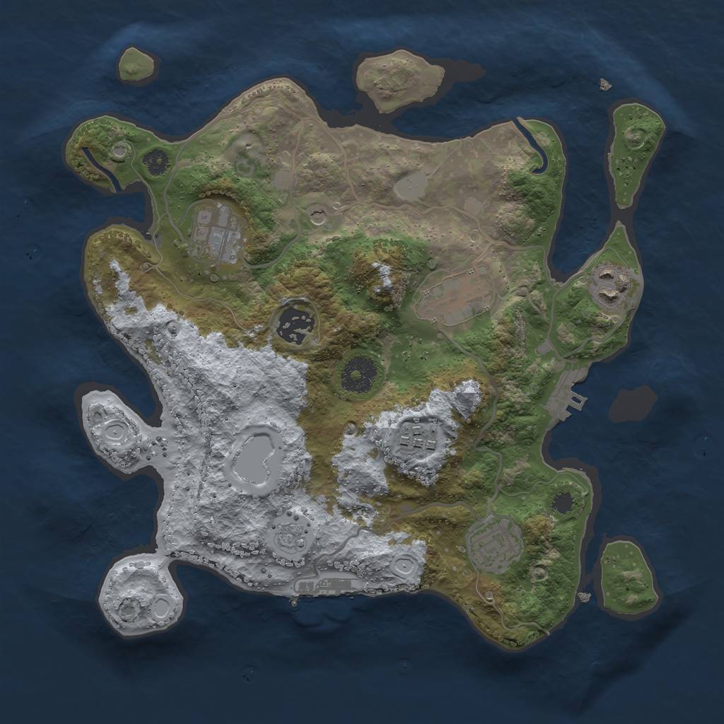 Rust Map: Procedural Map, Size: 3000, Seed: 1939287108, 15 Monuments