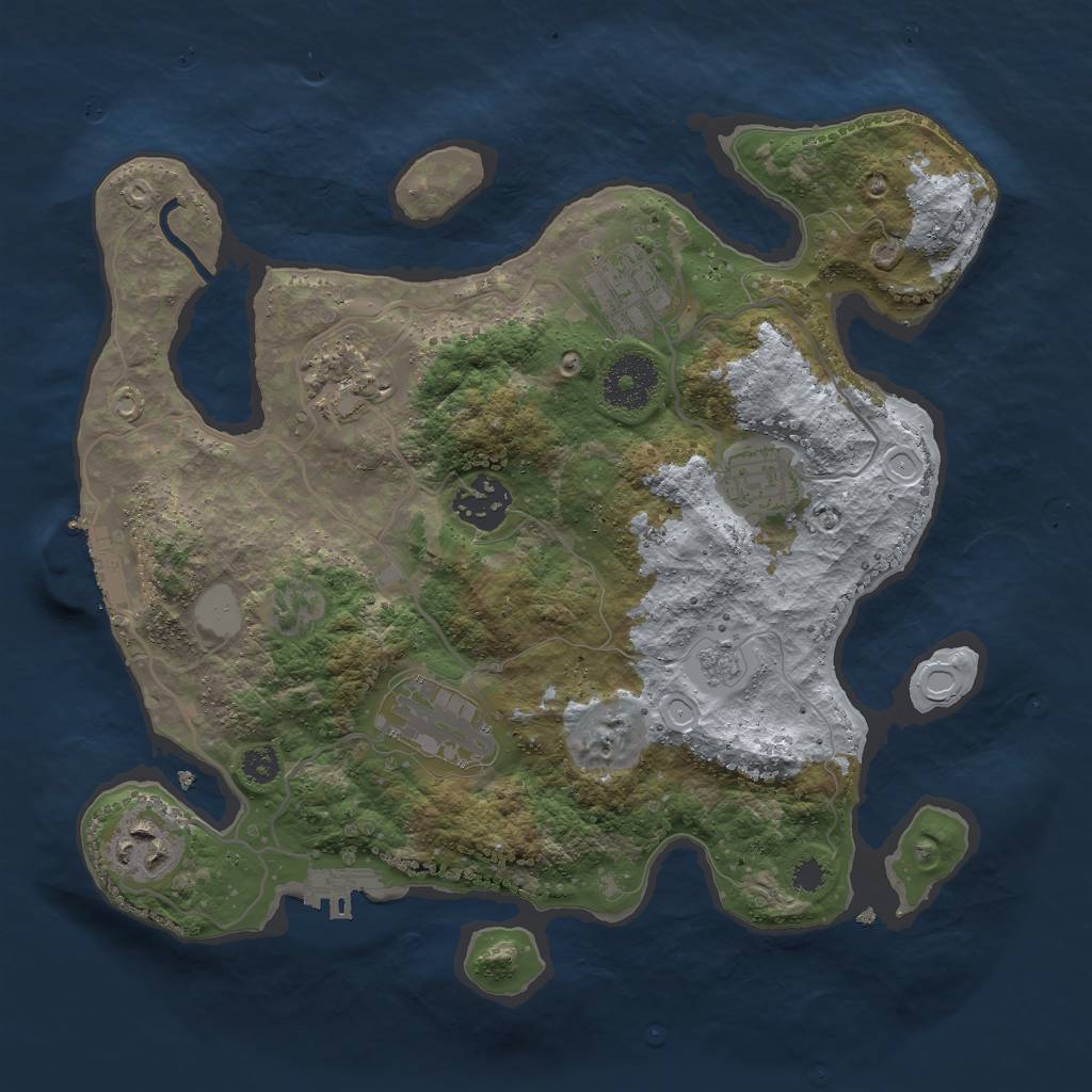 Rust Map: Procedural Map, Size: 3000, Seed: 27793, 14 Monuments