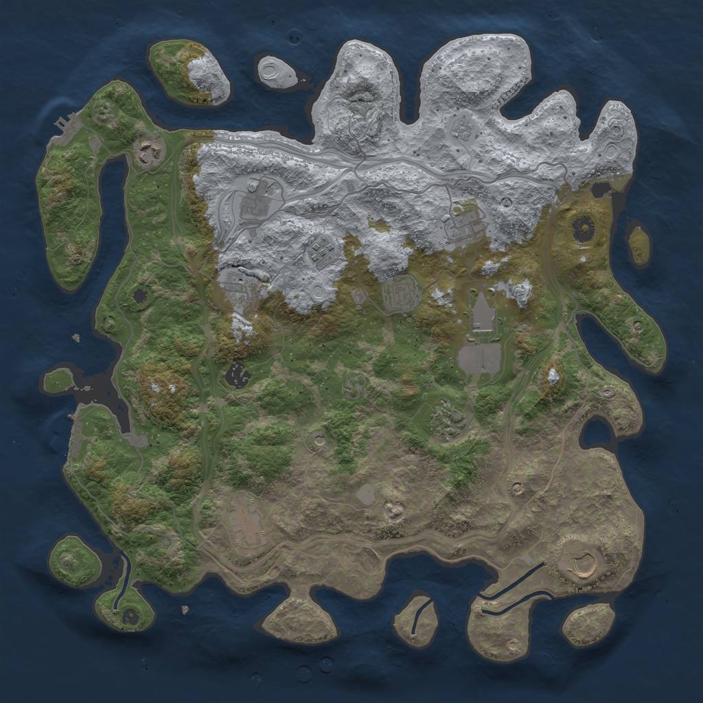 Rust Map: Procedural Map, Size: 4250, Seed: 857701117, 20 Monuments
