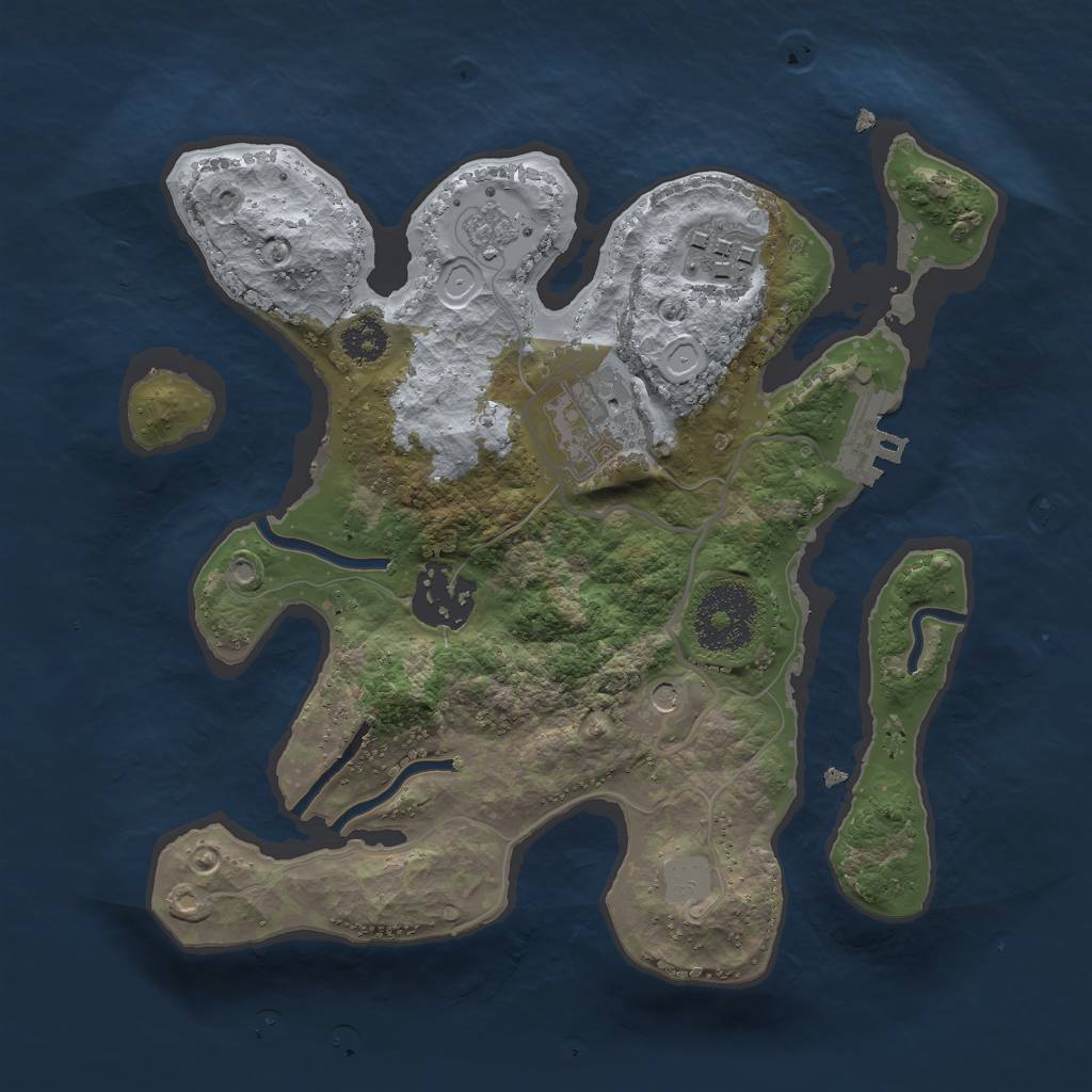 Rust Map: Procedural Map, Size: 2500, Seed: 1312346443, 11 Monuments