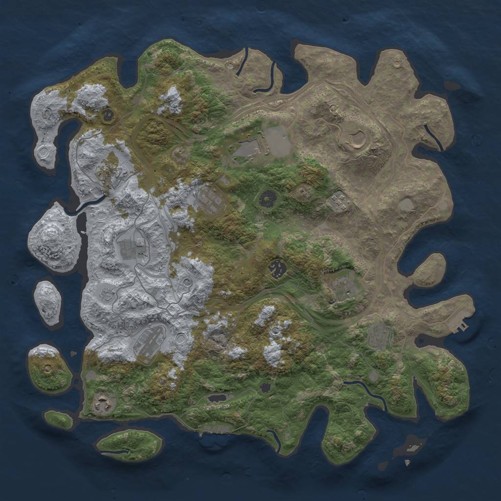 Rust Map: Procedural Map, Size: 4250, Seed: 305841447, 20 Monuments