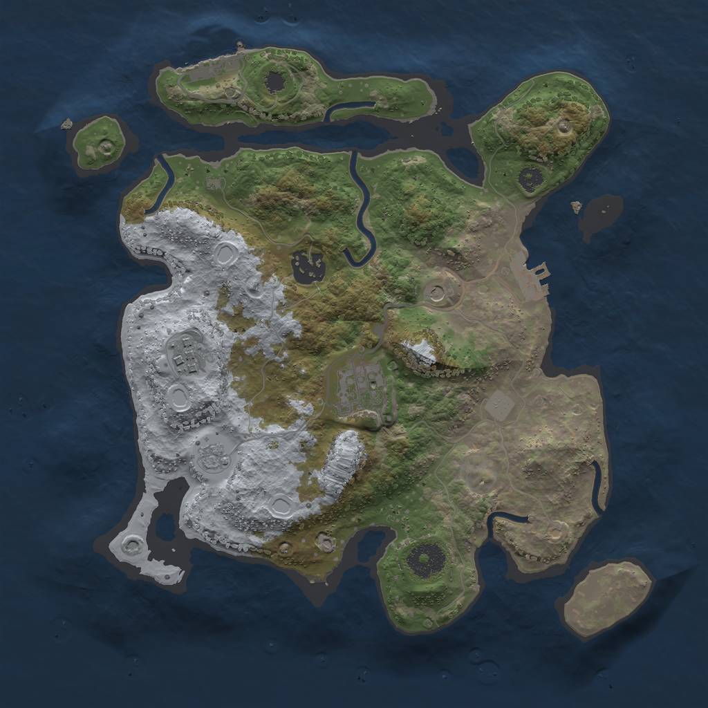 Rust Map: Procedural Map, Size: 3000, Seed: 677621010, 10 Monuments