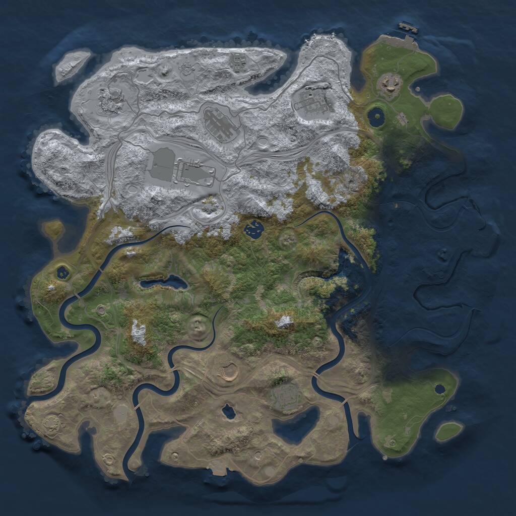 Rust Map: Procedural Map, Size: 4250, Seed: 64513859, 15 Monuments