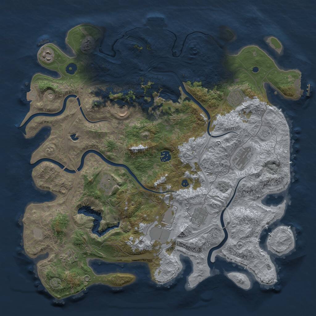 Rust Map: Procedural Map, Size: 4250, Seed: 45732341, 16 Monuments