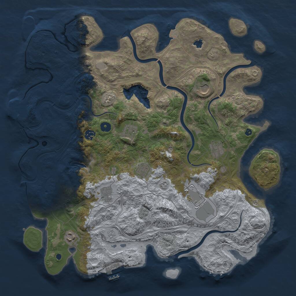 Rust Map: Procedural Map, Size: 4300, Seed: 9356183, 15 Monuments