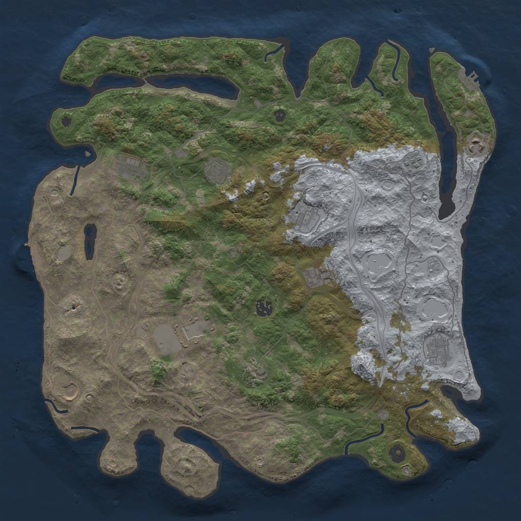 Rust Map: Procedural Map, Size: 4500, Seed: 12209810, 18 Monuments