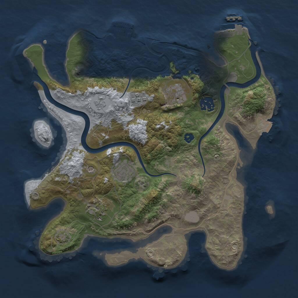 Rust Map: Procedural Map, Size: 3000, Seed: 142183144, 11 Monuments