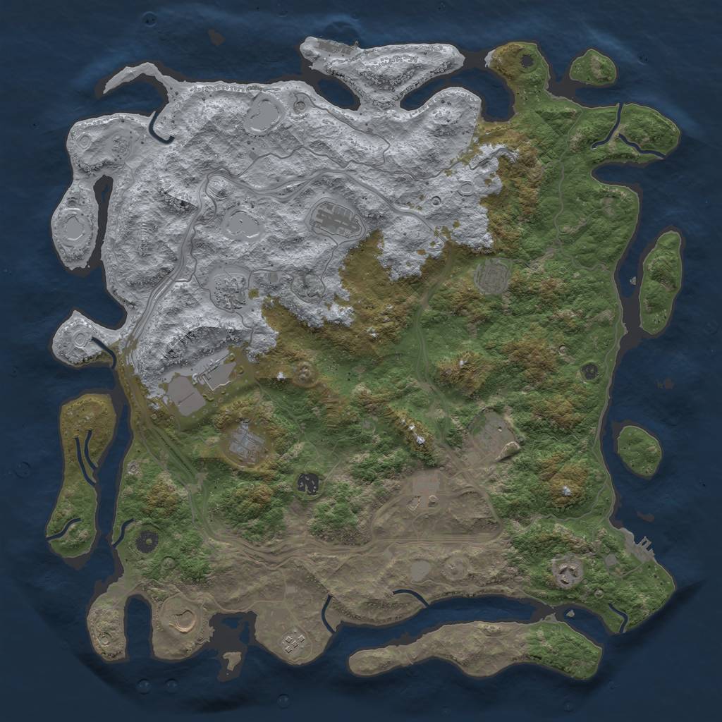 Rust Map: Procedural Map, Size: 4800, Seed: 800782517, 20 Monuments