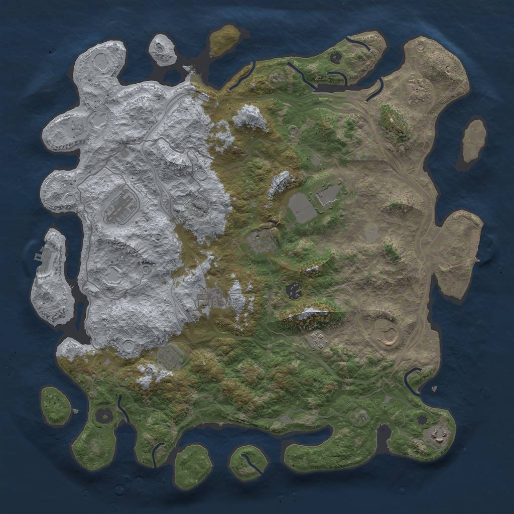 Rust Map: Procedural Map, Size: 4500, Seed: 132903365, 19 Monuments