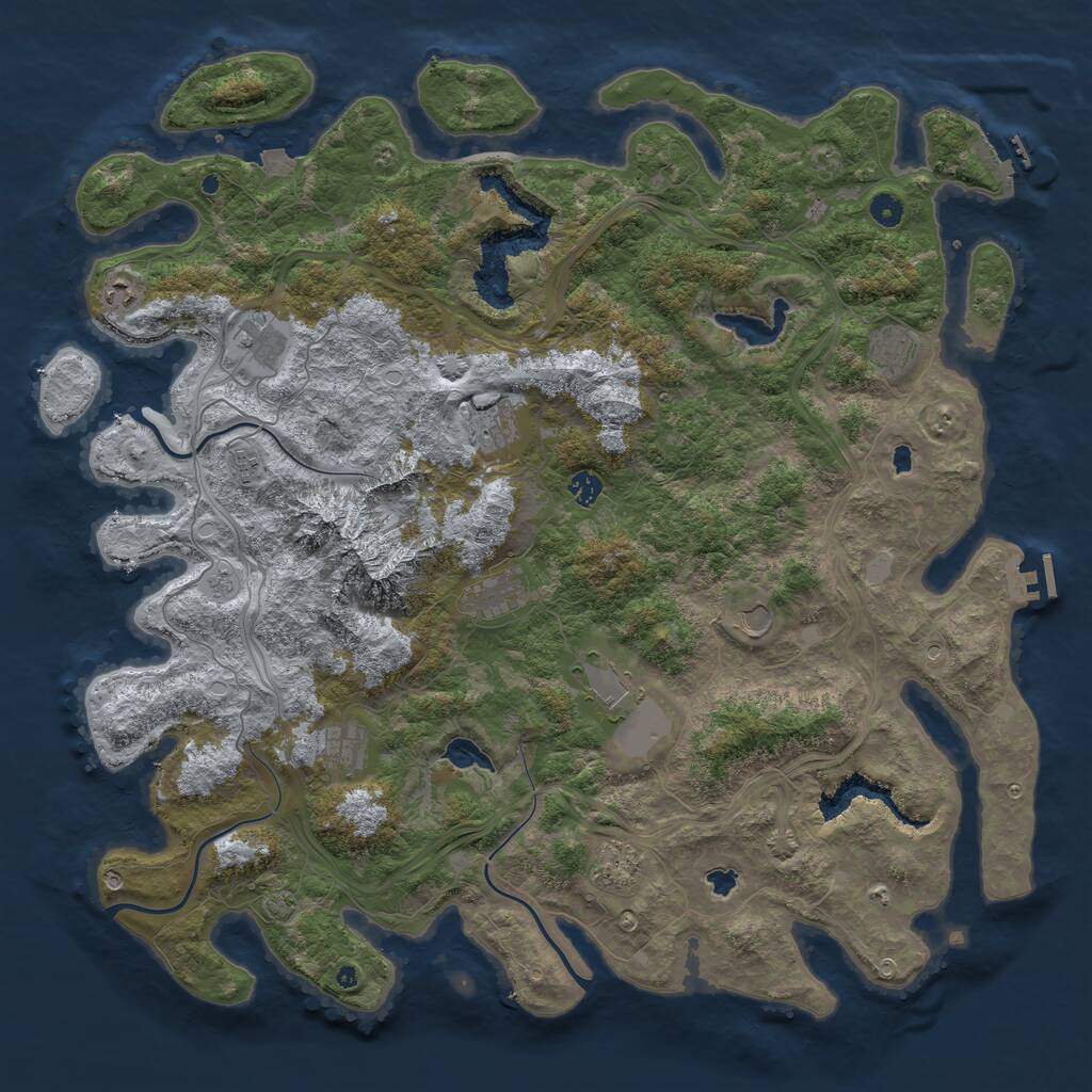 Rust Map: Procedural Map, Size: 5000, Seed: 2857419, 17 Monuments