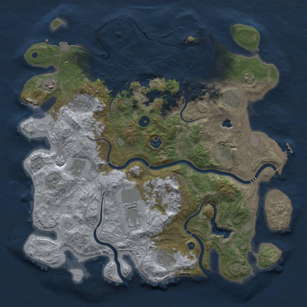 Rust Map: Procedural Map, Size: 4250, Seed: 23669, 16 Monuments