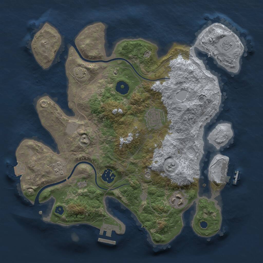 Rust Map: Procedural Map, Size: 3000, Seed: 780, 10 Monuments