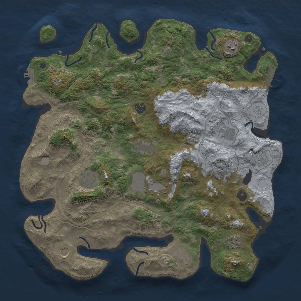 Rust Map: Procedural Map, Size: 4250, Seed: 548844651, 20 Monuments