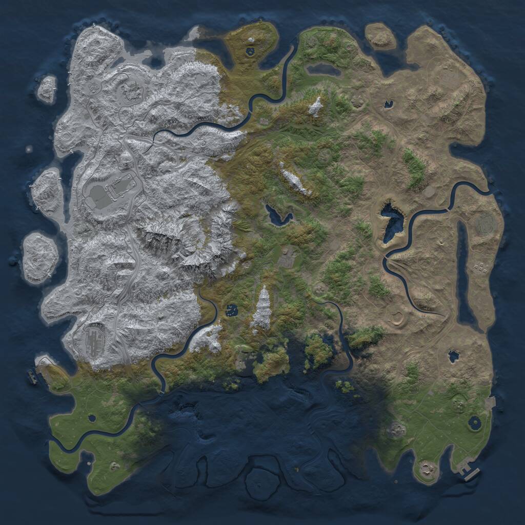 Rust Map: Procedural Map, Size: 6000, Seed: 14302119, 17 Monuments