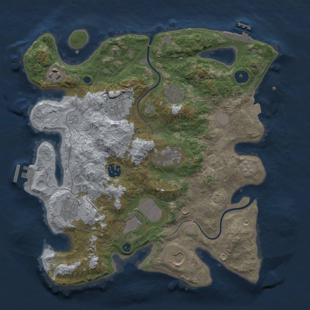 Rust Map: Procedural Map, Size: 3500, Seed: 22310626, 14 Monuments