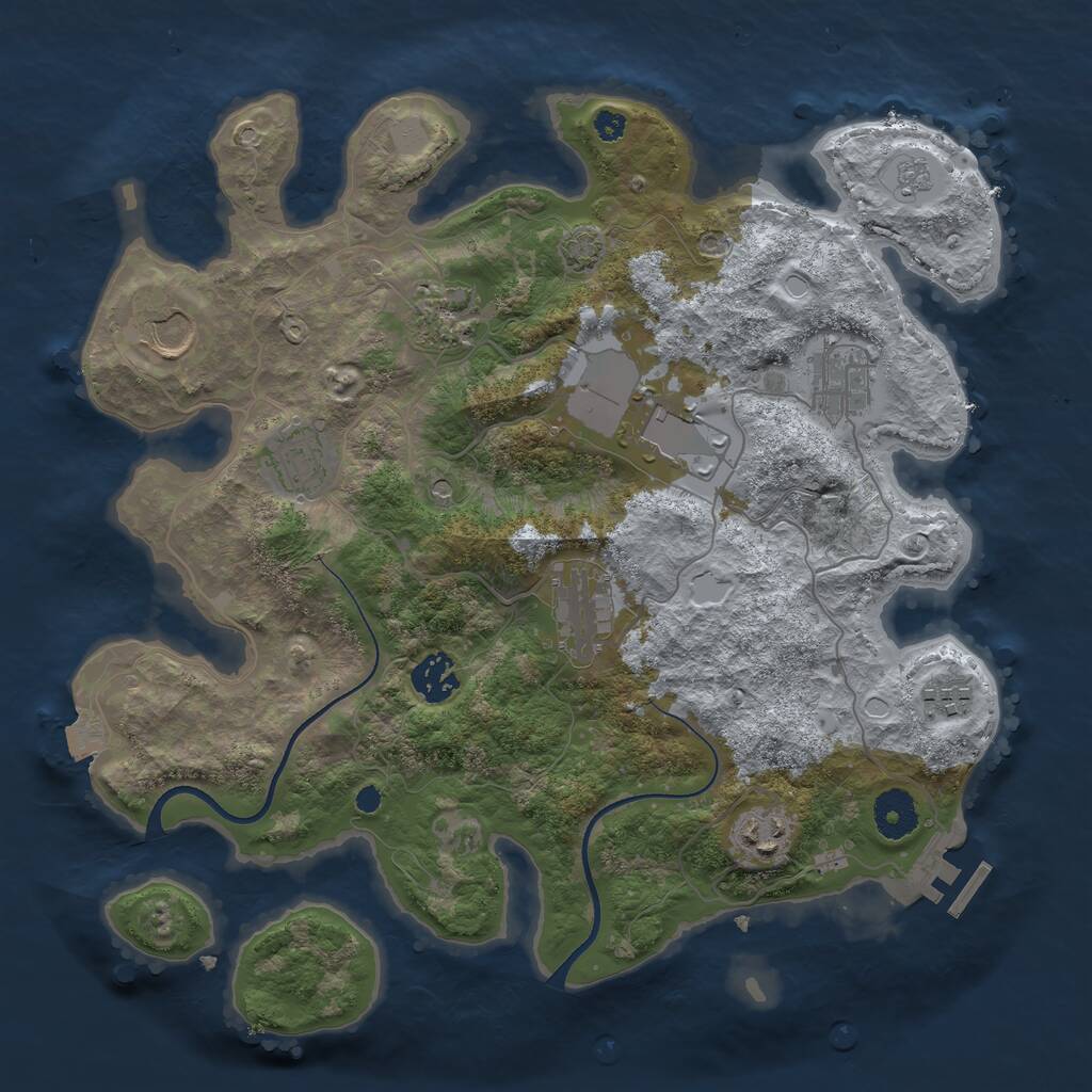 Rust Map: Procedural Map, Size: 3500, Seed: 12509458, 14 Monuments