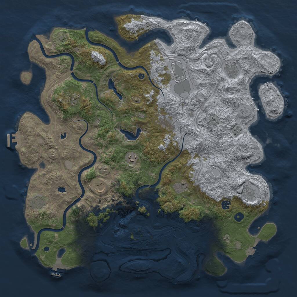 Rust Map: Procedural Map, Size: 4800, Seed: 1317976929, 17 Monuments