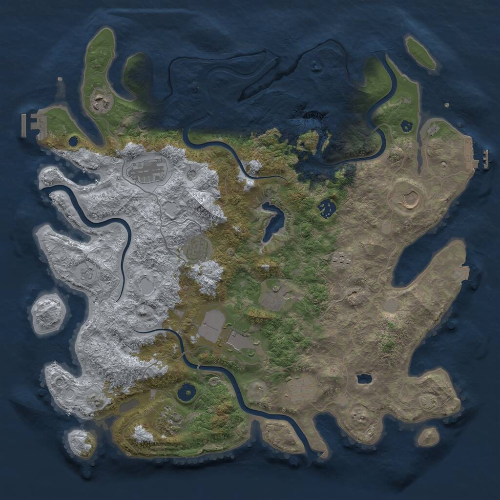 Rust Map: Procedural Map, Size: 4216, Seed: 13860, 16 Monuments